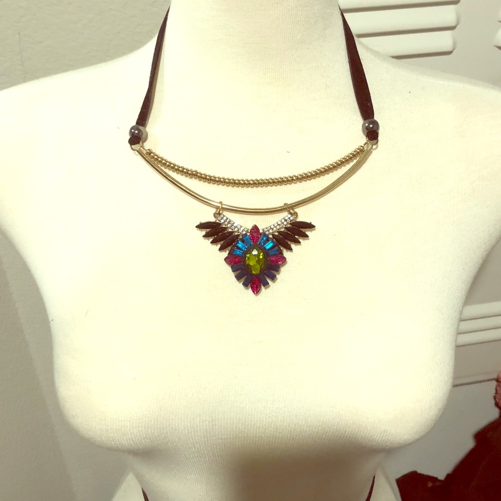 TOPSHOP Velvet Crystal Necklace